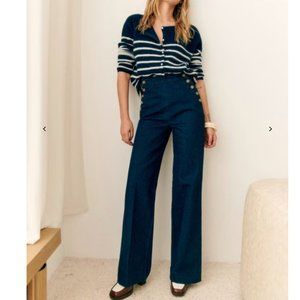 Sezane Marino Trousers Denim HEMMED